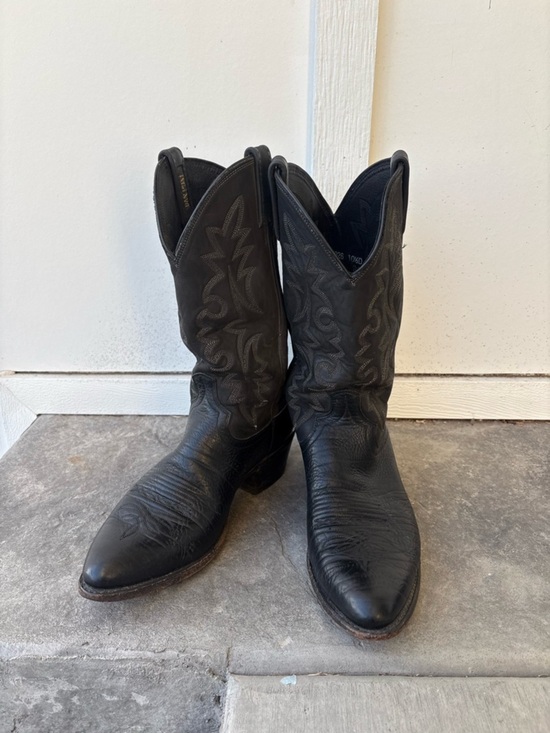 Dan Post Black Leather Western Cowboy Boots Mens 10.5 D Classic Embroidered main image 7